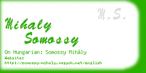 mihaly somossy business card